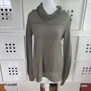 ONEILL  100% Cotton Women’s Open Knit Long Sleeve Tops Military Green Size M